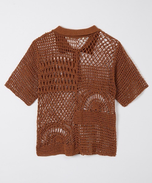 leinwande（ラインヴァンド）の「【leinwande】26SS新作 Landscape Crochet Polo（ポロシャツ・レディース・ブラック系/オレンジ/White・ONE SIZE）」の12枚目の写真
