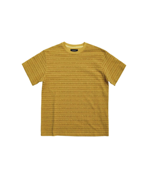 999HUMANITY(999ヒューマニティ)の「ヒューマンストライプハーフTシャツ(マスタード)(Tシャツ/カットソー・レディース・その他・1(S)/2(M)/3(L))」の1枚目の写真