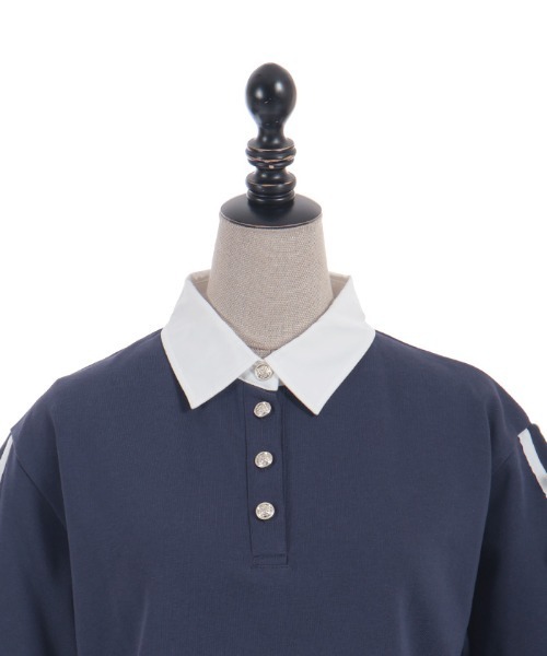 axes femme POETIQUE(アクシーズファムポエティック)の「バイカラーシャツポロPO(Tシャツ/カットソー・レディース・レッド/ブラック/ネイビー・MEDIUM)」の17枚目の写真