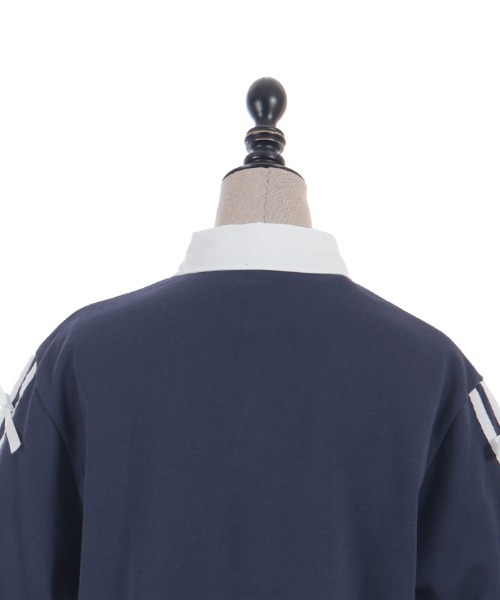 axes femme POETIQUE(アクシーズファムポエティック)の「バイカラーシャツポロPO(Tシャツ/カットソー・レディース・レッド/ブラック/ネイビー・MEDIUM)」の19枚目の写真