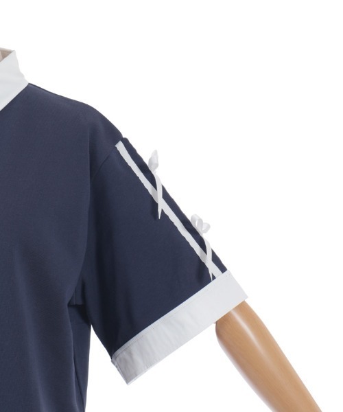 axes femme POETIQUE(アクシーズファムポエティック)の「バイカラーシャツポロPO(Tシャツ/カットソー・レディース・レッド/ブラック/ネイビー・MEDIUM)」の21枚目の写真