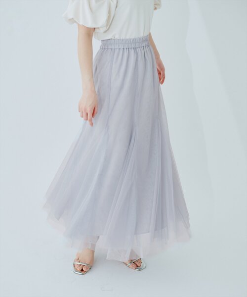natural couture(ナチュラルクチュール)の「チュールスカート(スカート・レディース・チャコールグレー/グレー/オフホワイト・FREE)」の12枚目の写真