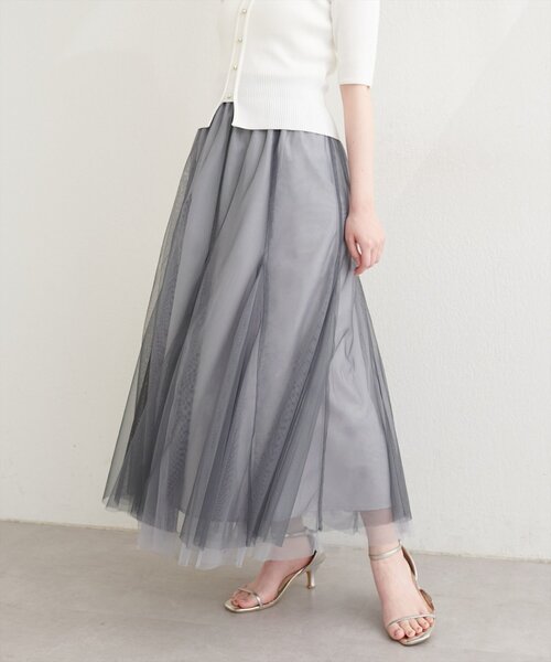 natural couture(ナチュラルクチュール)の「チュールスカート(スカート・レディース・チャコールグレー/グレー/オフホワイト・FREE)」の19枚目の写真