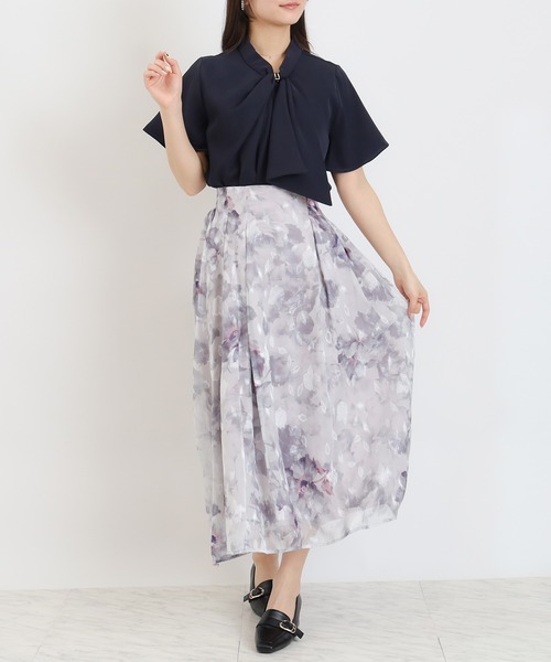 ASTORIA ODIER(アストリアオディール)の「金具リングループボウタイブラウス(半袖/オフィス)(ビジネスシャツ・レディース・ホワイト×ブルー/ホワイト/ホワイト系その他/ネイビー/ブルー/ミント・MEDIUM/LARGE)」の18枚目の写真