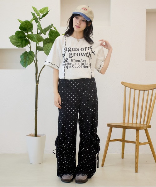 kutir(クティール)の「リボンメローロゴTシャツ(Tシャツ/カットソー・レディース・オフホワイト/ブルー/オートミール・FREE)」の17枚目の写真