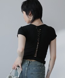 バック編みデザインミニTシャツ