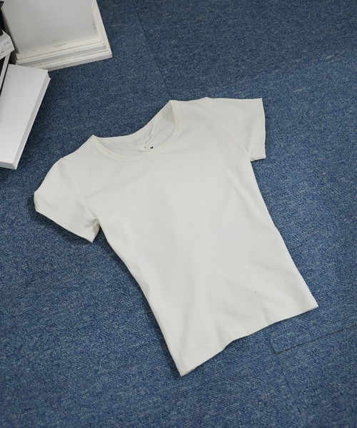 Ulysses(ユリシス)の「バック編みデザインミニTシャツ(Tシャツ/カットソー・レディース・グレー/ホワイト/ブラック・M/L/S)」の13枚目の写真