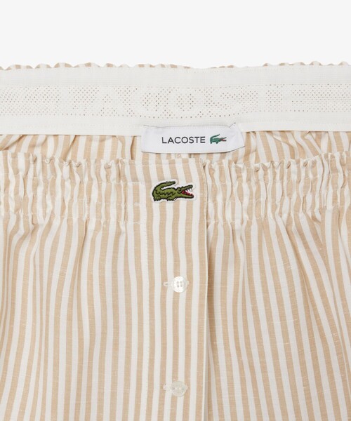 LACOSTE(ラコステ)の「リネン×リヨセルブレンドストライプショーツ(その他パンツ・レディース・ライトベージュ・38/36)」の8枚目の写真