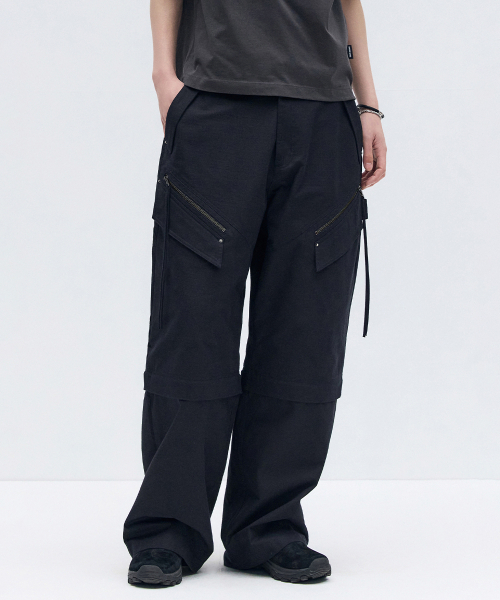 MAISON MINED(メゾンミネド)の「DETACHABLE COTTON PANTS BLACK(その他パンツ・メンズ・その他・SMALL/MEDIUM/LARGE)」の2枚目の写真