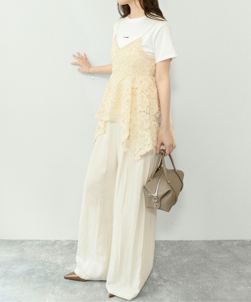 on:nue（オンニュ）の「【on:nue】[着用動画あり！] フラワー刺繍ペプラムビスチェ（キャミソール・レディース・アイボリー/ブラウン・FREE）」の13枚目の写真