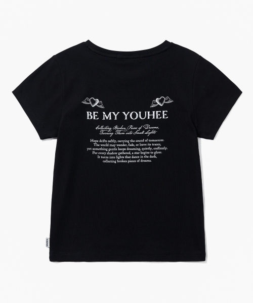 YOUHEE(ユヒ)の「HEART WING GRAPHIC T-SHIRT_BLACK(Tシャツ/カットソー・レディース・その他・FREE)」の3枚目の写真