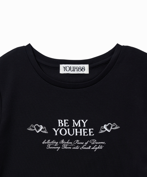 YOUHEE(ユヒ)の「HEART WING GRAPHIC T-SHIRT_BLACK(Tシャツ/カットソー・レディース・その他・FREE)」の4枚目の写真