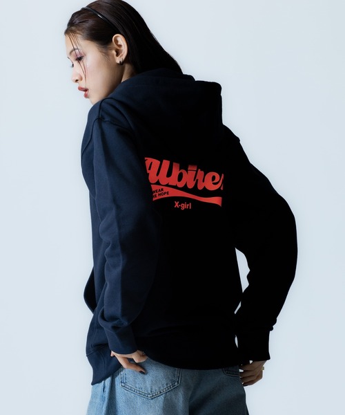 X-girl SPORTS(エックスガールスポーツ)の「ALB L WE FAN GOODS SWEAT HOODIE/アルビレックス新潟レディース(スウェット・メンズ・グレー/ネイビー・LARGE/MEDIUM)」の13枚目の写真