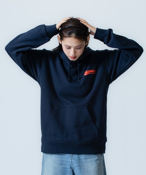 X-girl SPORTS(エックスガールスポーツ)の「ALB L WE FAN GOODS SWEAT HOODIE/アルビレックス新潟レディース(スウェット・メンズ・グレー/ネイビー・LARGE/MEDIUM)」の16枚目の写真