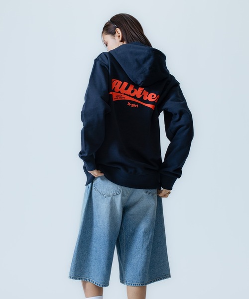 X-girl SPORTS(エックスガールスポーツ)の「ALB L WE FAN GOODS SWEAT HOODIE/アルビレックス新潟レディース(スウェット・メンズ・グレー/ネイビー・LARGE/MEDIUM)」の19枚目の写真