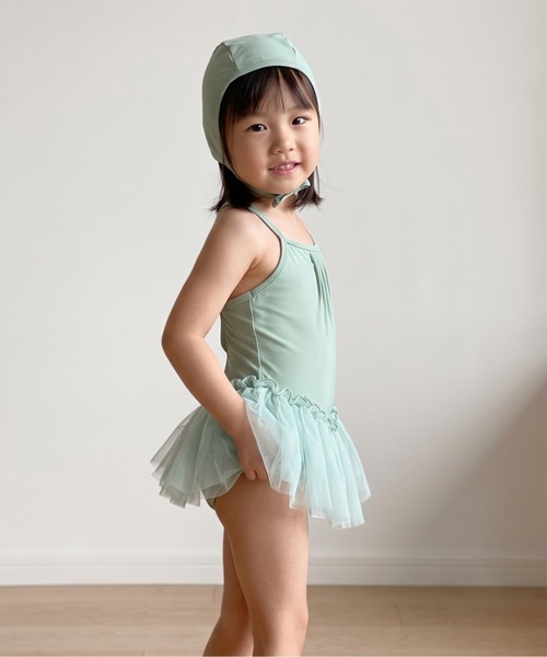 aimoha(アイモハ)の「【aimoha-KIDS-】チュールワンピース水着(スイムキャップ付き) (SS)(水着・キッズ・グリーン/ピンク・100/120/110)」の14枚目の写真