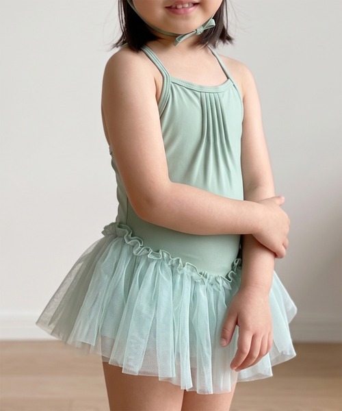 aimoha(アイモハ)の「【aimoha-KIDS-】チュールワンピース水着(スイムキャップ付き) (SS)(水着・キッズ・グリーン/ピンク・100/120/110)」の15枚目の写真