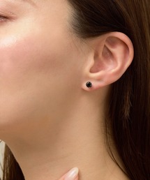 〈LOINE〉金属アレルギー対応 / ステンレス / ガラスストーン スタッドピアス 5mm