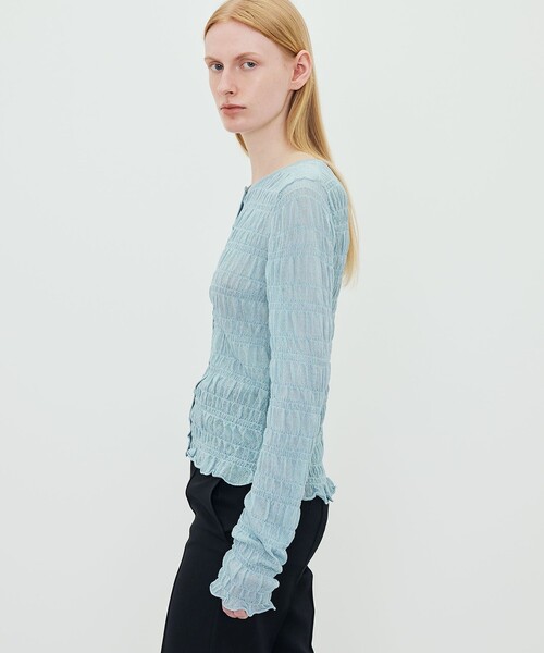 BY MALENE BIRGER(バイマレーネビルガー)の「BY MALENE BIRGER EBBA クルーネックカーディガン(カーディガン/ボレロ・レディース・ブラック/ライトブルー・S)」の5枚目の写真