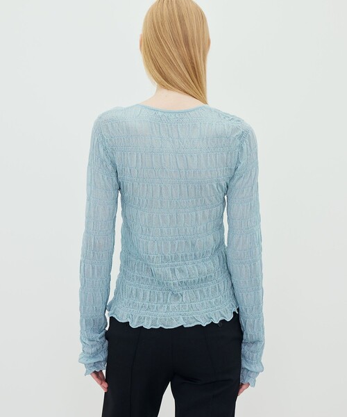 BY MALENE BIRGER(バイマレーネビルガー)の「BY MALENE BIRGER EBBA クルーネックカーディガン(カーディガン/ボレロ・レディース・ブラック/ライトブルー・S)」の6枚目の写真