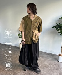 【3点セット】ストレッチナイロンシャツセットアップ