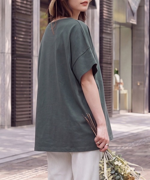SELECT LEVERY(セレクトリベリー)の「接触冷感クールタッチスムースTシャツ(Tシャツ/カットソー・レディース・グリーン/ブラウン/ブラック/オフホワイト・MEDIUM/LARGE)」の20枚目の写真