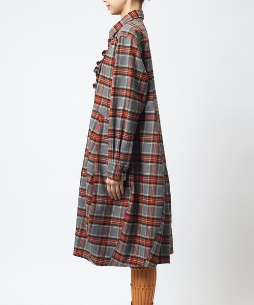 gomme(ゴム)の「チェックシャツワンピース(シャツワンピース・レディース・グレー/ネイビー・MEDIUM)」の12枚目の写真