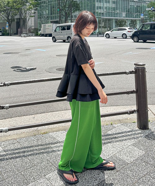 PILIT（ピリット）の「【接触冷感 】ペプラムフレア Tシャツ（Tシャツ/カットソー・レディース・ホワイト/ブラック・MEDIUM）」の20枚目の写真