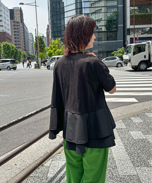 PILIT（ピリット）の「【接触冷感 】ペプラムフレア Tシャツ（Tシャツ/カットソー・レディース・ホワイト/ブラック・MEDIUM）」の19枚目の写真