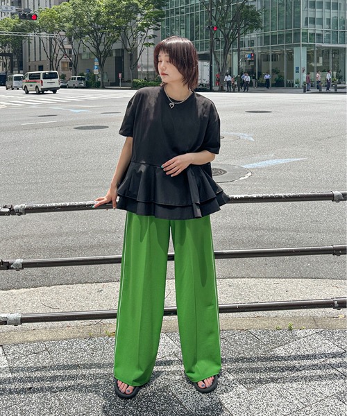 PILIT（ピリット）の「【接触冷感 】ペプラムフレア Tシャツ（Tシャツ/カットソー・レディース・ホワイト/ブラック・MEDIUM）」の22枚目の写真