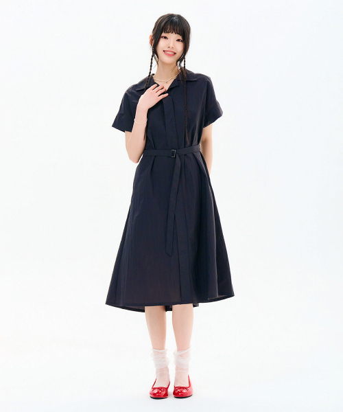 CHASECULT(チェイスカルト)の「レディース 軽量カラー半袖ワンピース-FBRG6171C0L(ワンピース・レディース・チャコールグレー・FRE)」の4枚目の写真
