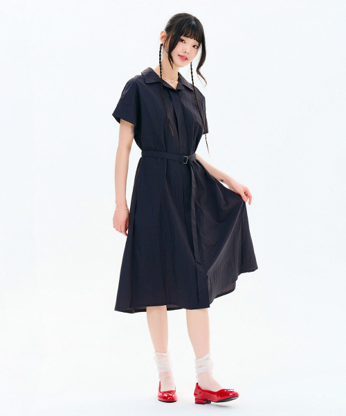 CHASECULT(チェイスカルト)の「レディース 軽量カラー半袖ワンピース-FBRG6171C0L(ワンピース・レディース・チャコールグレー・FRE)」の5枚目の写真