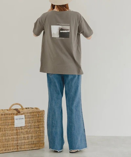 merrylatte(メリーラテ)の「ペインティングフォトT【IROHANI】(Tシャツ/カットソー・レディース・グレー・FREE)」の7枚目の写真