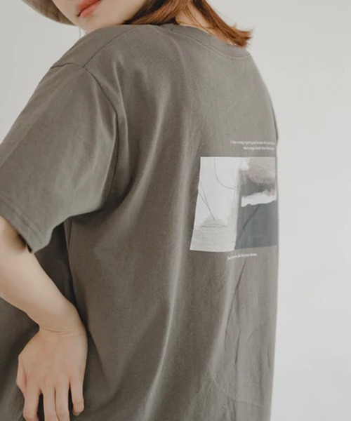 merrylatte(メリーラテ)の「ペインティングフォトT【IROHANI】(Tシャツ/カットソー・レディース・グレー・FREE)」の4枚目の写真