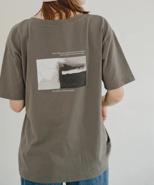 merrylatte(メリーラテ)の「ペインティングフォトT【IROHANI】(Tシャツ/カットソー・レディース・グレー・FREE)」の6枚目の写真