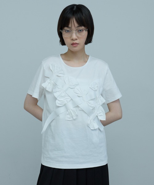 leimn(レイムン)の「リボンカットソー(Tシャツ/カットソー・レディース・ホワイト/ブラック/グレー・FREE)」の11枚目の写真
