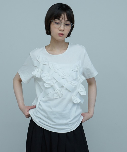 leimn(レイムン)の「リボンカットソー(Tシャツ/カットソー・レディース・ホワイト/ブラック/グレー・FREE)」の12枚目の写真