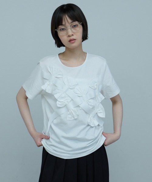 leimn(レイムン)の「リボンカットソー(Tシャツ/カットソー・レディース・ホワイト/ブラック/グレー・FREE)」の13枚目の写真