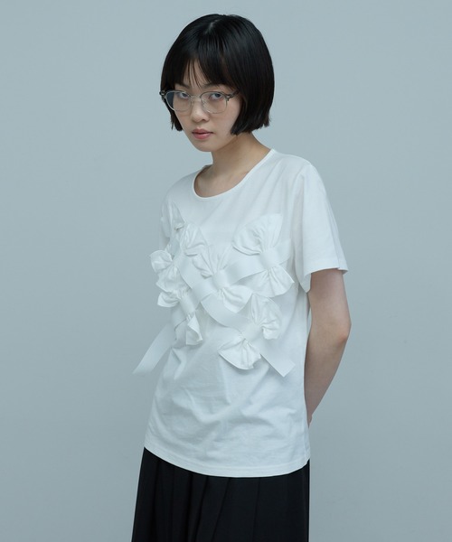 leimn(レイムン)の「リボンカットソー(Tシャツ/カットソー・レディース・ホワイト/ブラック/グレー・FREE)」の18枚目の写真