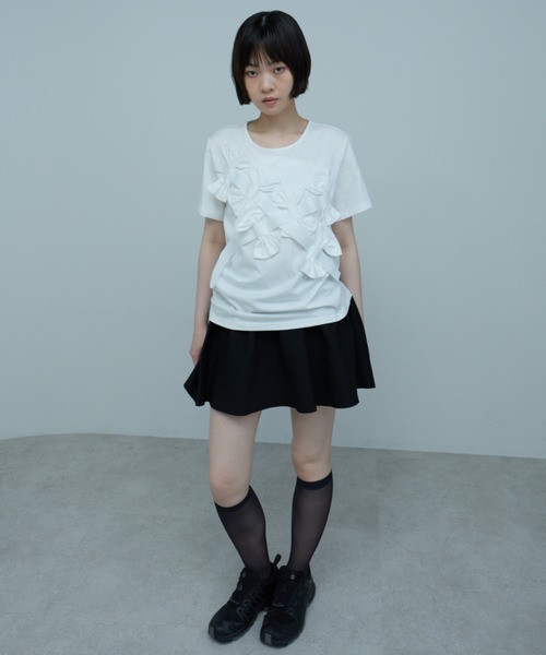 leimn(レイムン)の「リボンカットソー(Tシャツ/カットソー・レディース・ホワイト/ブラック/グレー・FREE)」の7枚目の写真