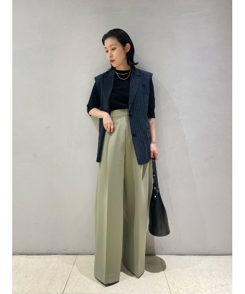 ESTNATION（エストネーション）の「COLUMN / ワイドパンツ＜PERMANENT＞（スラックス・レディース・チャコールグレー/カーキ/アイボリー・36/38）」の7枚目の写真