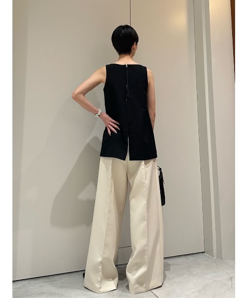 ESTNATION（エストネーション）の「COLUMN / ワイドパンツ＜PERMANENT＞（スラックス・レディース・チャコールグレー/カーキ/アイボリー・36/38）」の10枚目の写真