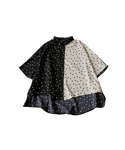 antiqua(アンティカ)の「ドット柄 ドルマン シャツ(シャツ/ブラウス・レディース・アイボリー/ブラック/その他・ONESIZE)」の13枚目の写真