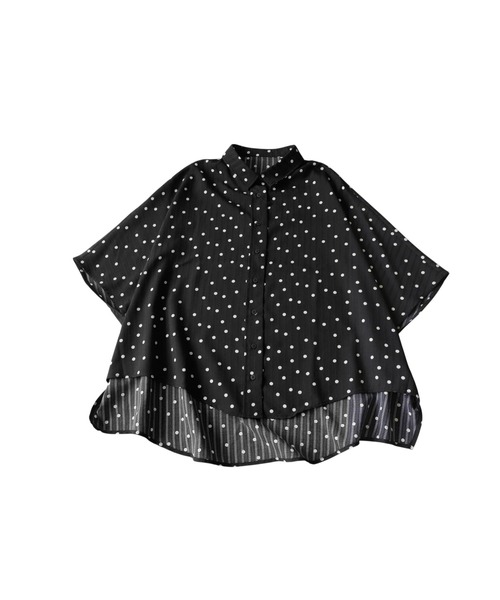 antiqua(アンティカ)の「ドット柄 ドルマン シャツ(シャツ/ブラウス・レディース・アイボリー/ブラック/その他・ONESIZE)」の12枚目の写真