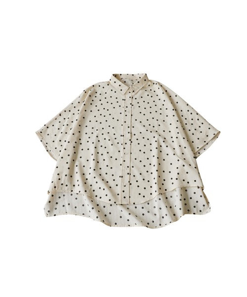 antiqua(アンティカ)の「ドット柄 ドルマン シャツ(シャツ/ブラウス・レディース・アイボリー/ブラック/その他・ONESIZE)」の11枚目の写真