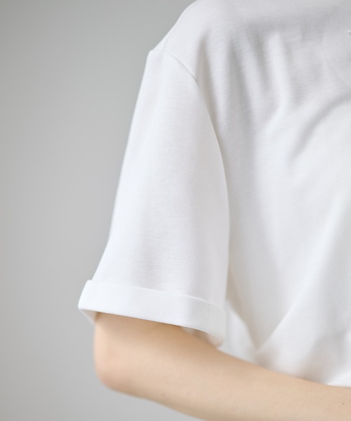 DAYRA(デイラ)の「フラワー 刺繍 ボタン 半袖 Tシャツ(Tシャツ/カットソー・レディース・ホワイト/ブラック・FREE)」の14枚目の写真