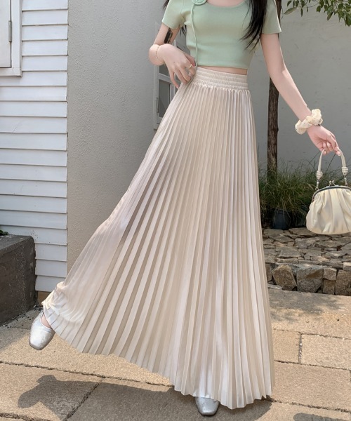 FAVORITO（ファヴォリート）の「ロング プリーツスカート（スカート・レディース・グレー/ベージュ/ピンク・F）」の22枚目の写真