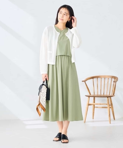 a.v.v(アーヴェヴェ)の「サマーメッシュショートカーディガン(カーディガン/ボレロ・レディース・アイボリー/ブラック・38/40)」の20枚目の写真