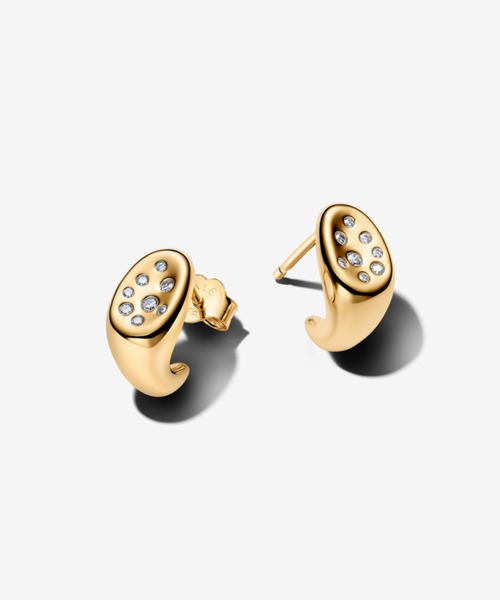 PANDORA(パンドラ)の「オーガニカリー シェイプド ストーンセット スタッド ピアス(ピアス(両耳用)・レディース・イエローゴールド・FREE)」の2枚目の写真