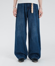 SINSS(�V���X)��Vintage wash overdyed straight denim / ���B���e�[�W�E�H�b�V���I�[�o�[�_�C�X�g���[�g�f�j��(�f�j���p���c)